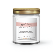 Load image into Gallery viewer, Wick-it Paradise Fruit Loops 8 oz candle