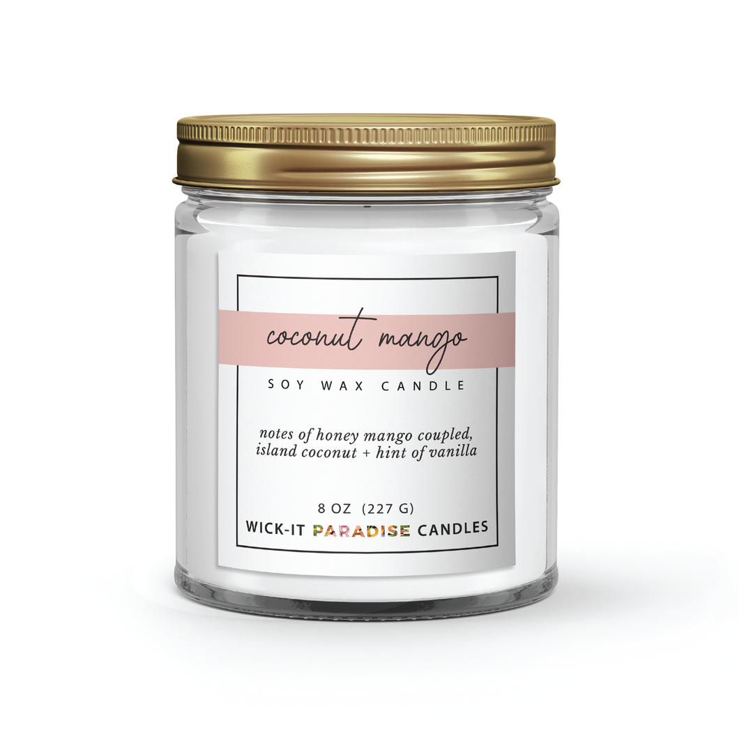 Coconut and Mango Soy Coconut Wax Candle - Divinely Candles